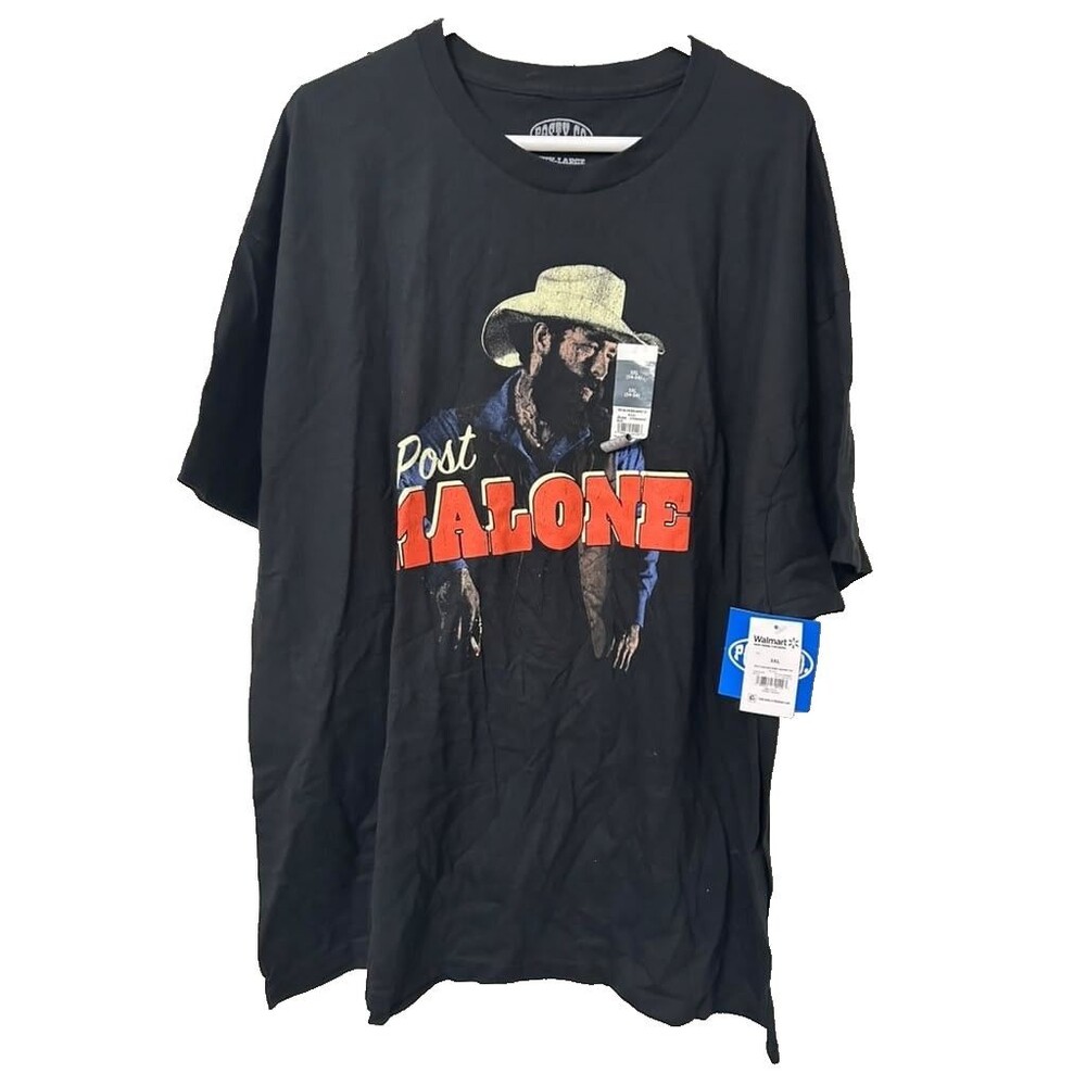 Posty Co Post Malone Shirt Men's 3XL Black Cotton Graphic Tee Short Sleeve New